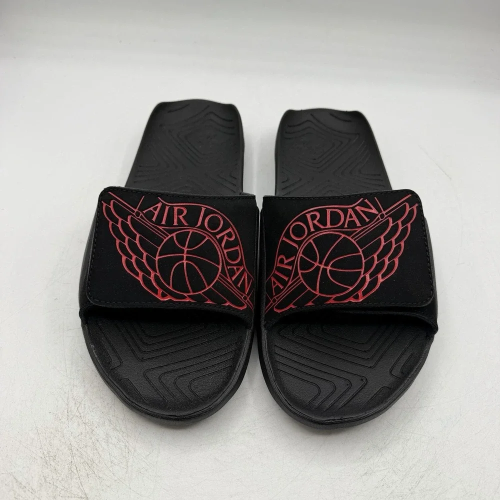 Nike Air Jordan Hydro 7 Slides Mens Sz 8 Black University Red Sandals AA2517-062